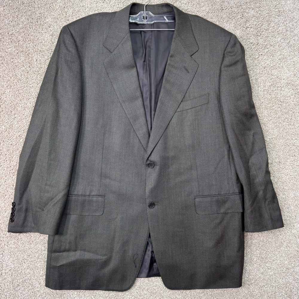 Canali Wool Sport Coat Mens 54R Super 120s Grey Saks Fifth Avenue EUC